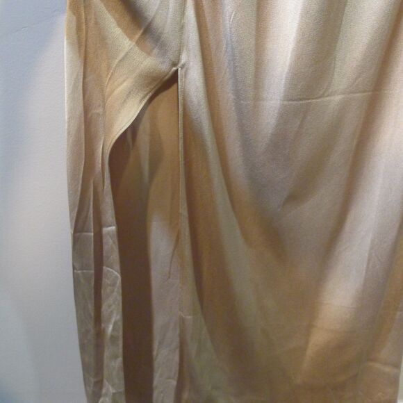 J. Crew Metallic High Neck Slip Dress In Luster Crepe Spring 2024 - Gold 18 - Picture 8 of 12